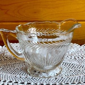 Glass cut creamer vintage